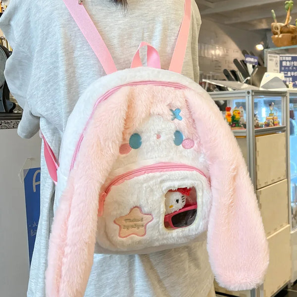 Floppy bunny ear plush book bag - backpack - backpacks - book bag - bags