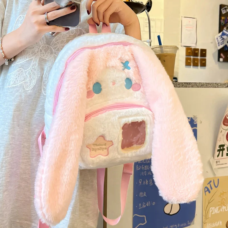 Floppy bunny ear plush book bag - backpack - backpacks - book bag - bags