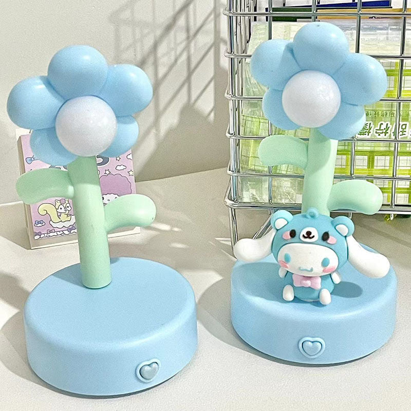 Flower friends desk lamp - blue - cinnamoroll - desk lamp - floral - flower