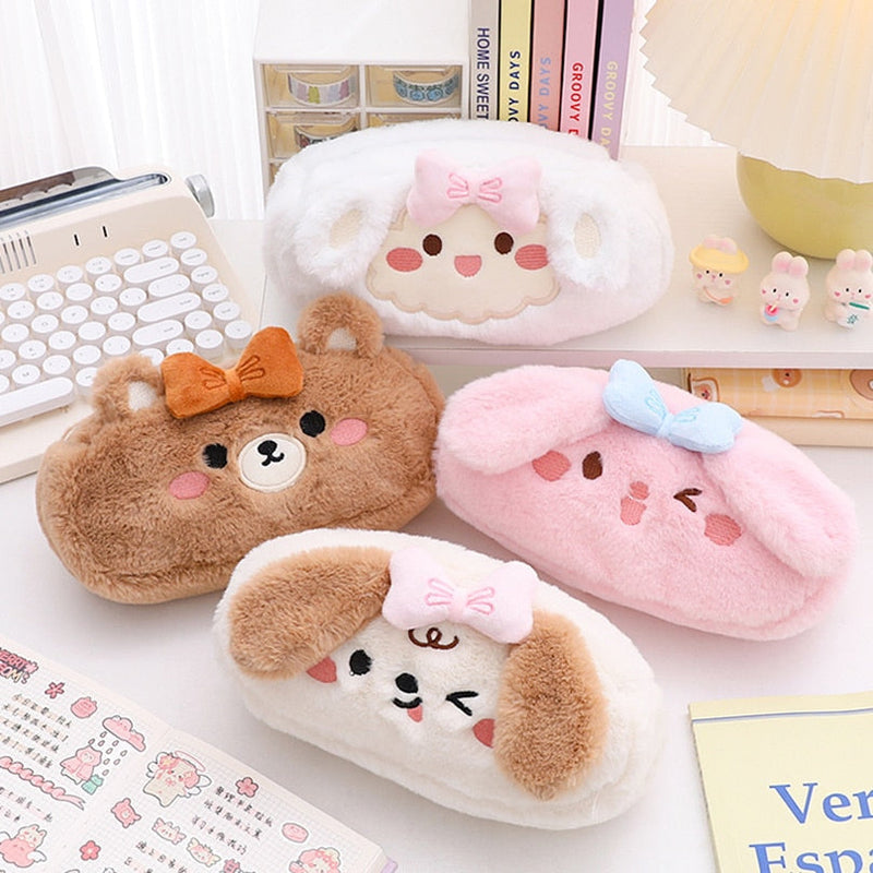 Fluffy kawaii pencil cases - bear - bears - bunny - fluffy - kawaii