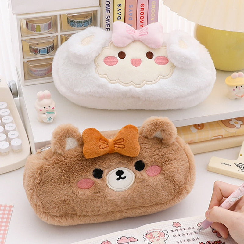 Fluffy kawaii pencil cases - bear - bears - bunny - fluffy - kawaii