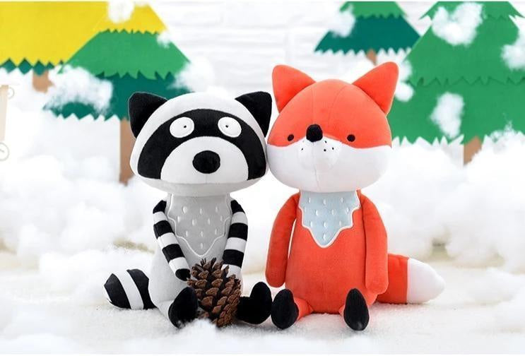 Fox & raccoon plushies - autumn - fall - fox - foxes - foxy