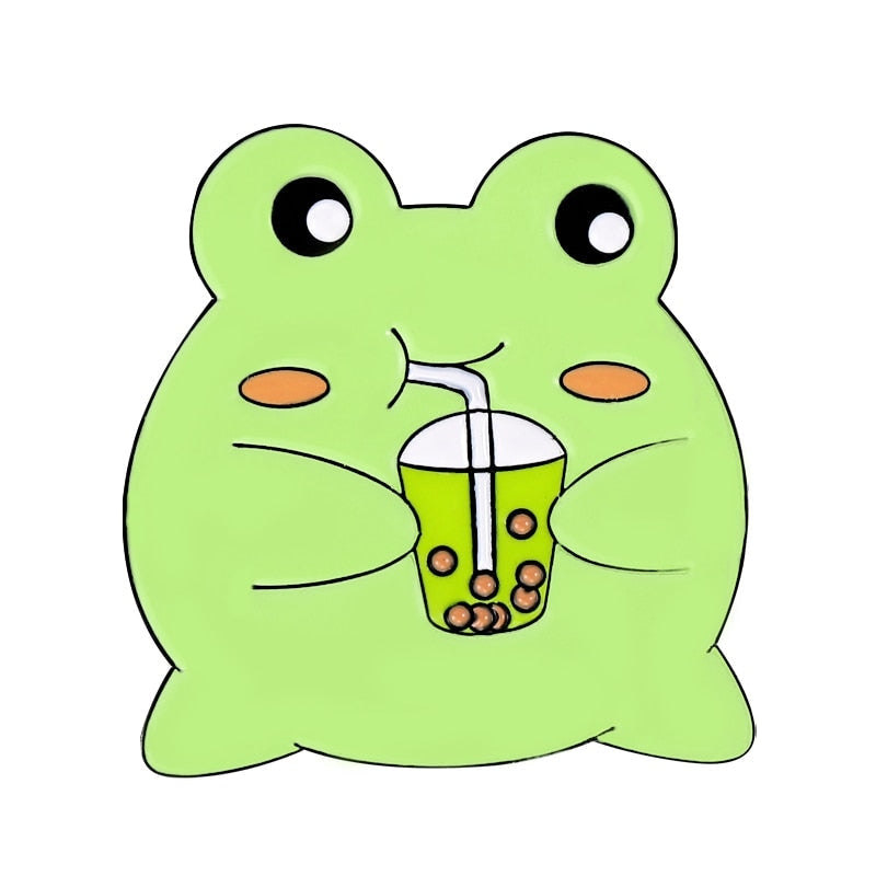 Froggy juice enamel pins - brooch - brooches - enamel pin - pins - frog