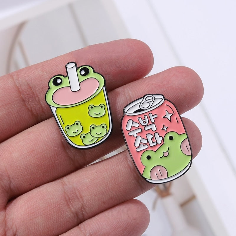 Froggy Juice Enamel Pins – Kawaii Babe