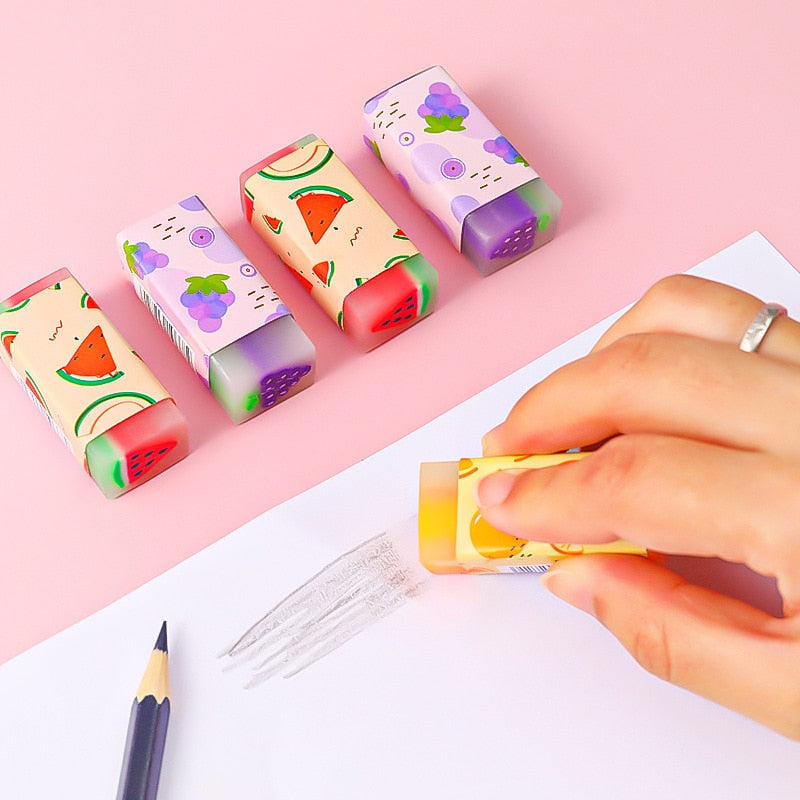 Fun & Fruity Rubber Erasers Cherries Strawberries| Kawaii Babe