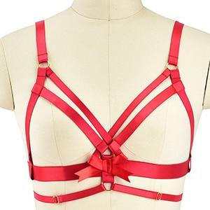 Full satin body harness - bowknots - bows - chest harness - harnesses - leg