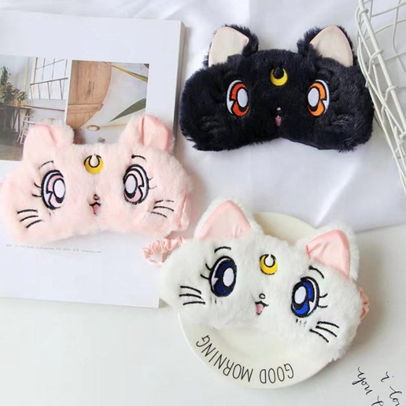 Furry kitten sleep mask - artemis - blindfold - blindfolds - cats - face mask