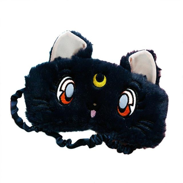 Furry kitten sleep mask - artemis - blindfold - blindfolds - cats - face mask