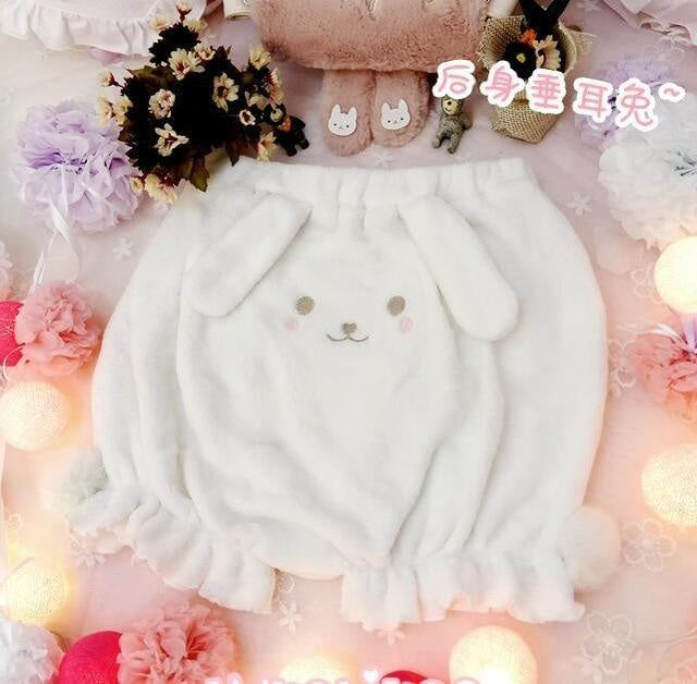 Kawaii fuzzy furry bunny rabbit bloomers shorts cute