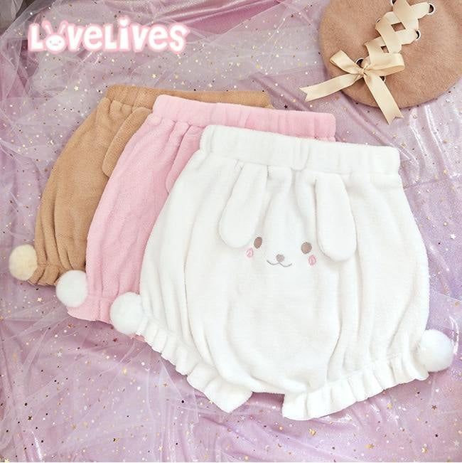 Kawaii fuzzy furry bunny rabbit bloomers shorts cute