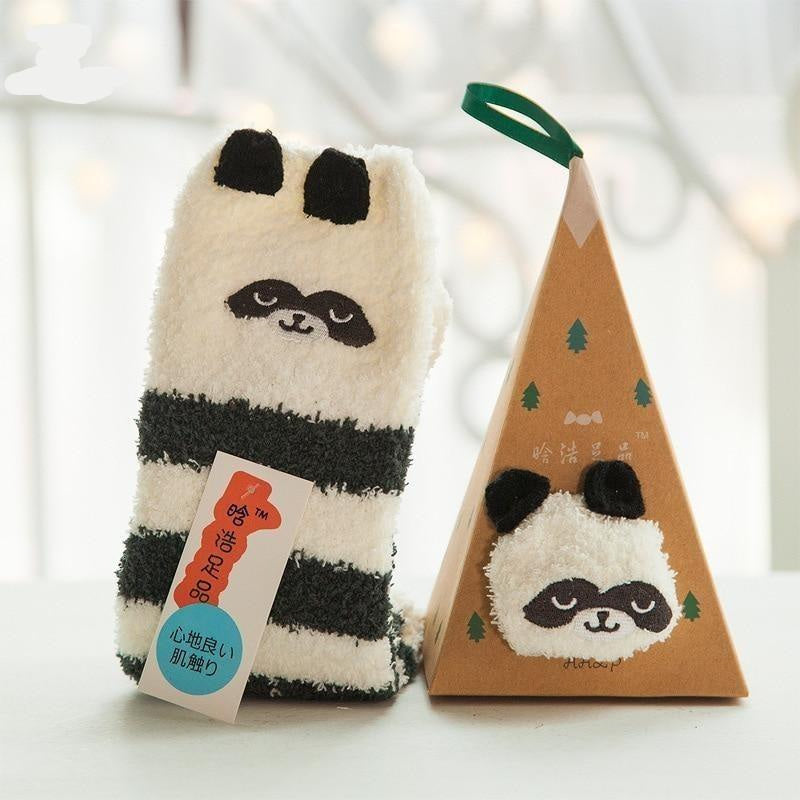 Fuzzy holiday animal socks - animal socks - animals - baby - furry