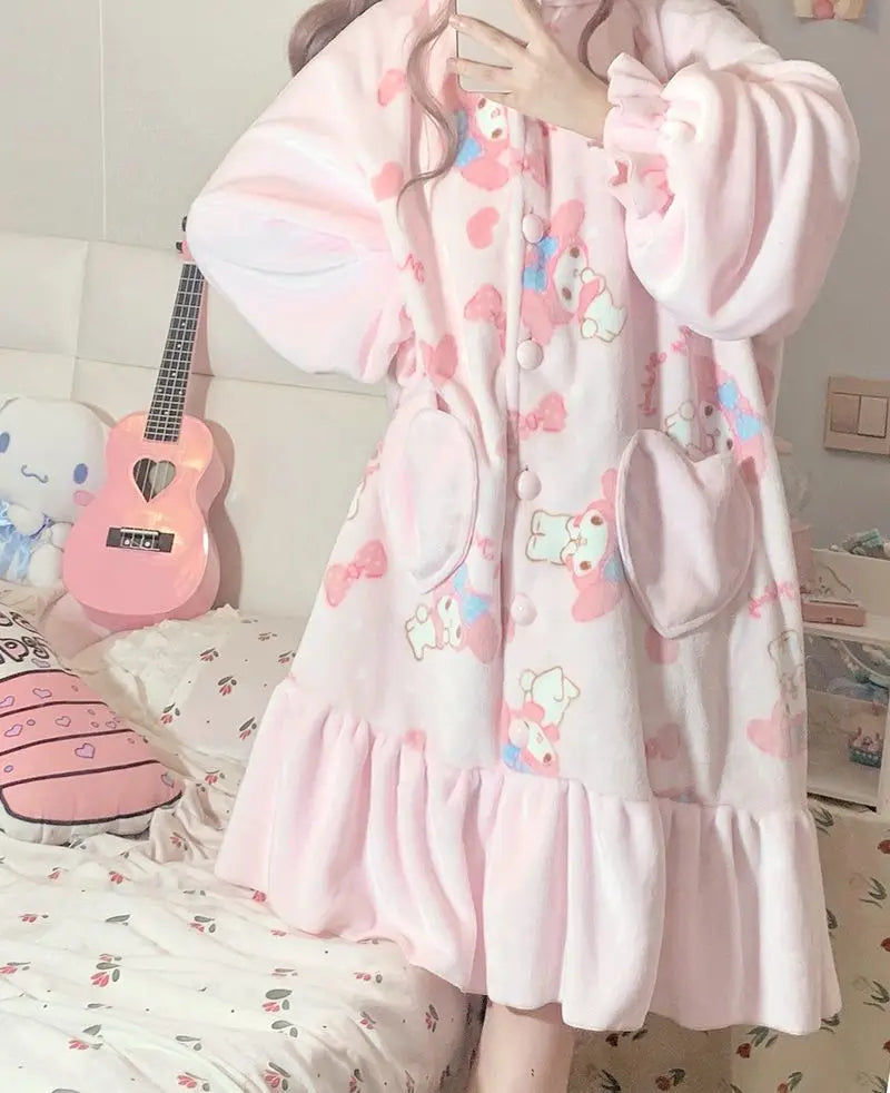 Fuzzy melody nighty - my melody - pajamas - pjs - sanrio - sleepwear