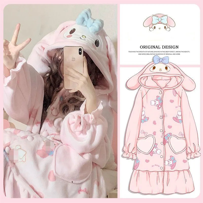 Fuzzy melody nighty - my melody - pajamas - pjs - sanrio - sleepwear