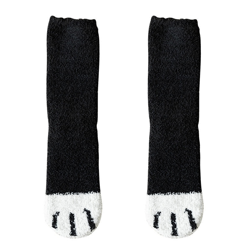 Fuzzy neko paw socks - cats - fuzzy - neko - paw print - paws