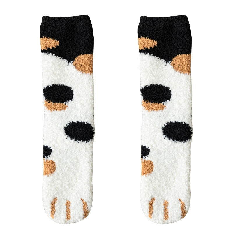 Fuzzy neko paw socks - cats - fuzzy - neko - paw print - paws