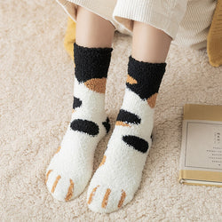 Fuzzy neko paw socks - cats - fuzzy - neko - paw print - paws