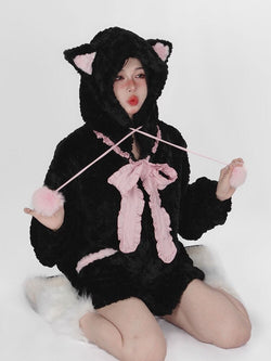 Harajuku Kawaii Fashion Fluffy Cat Lingerie Set – The Kawaii Factory