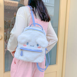 Fuzzy Plush Kawaii Backpack Cute Pastel Character Bag with Ears – Kawaii Babe