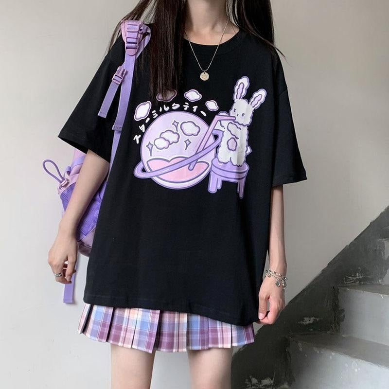 Galaxy bun tee - galaxy - milky - outer space - outerspace - pastel goth