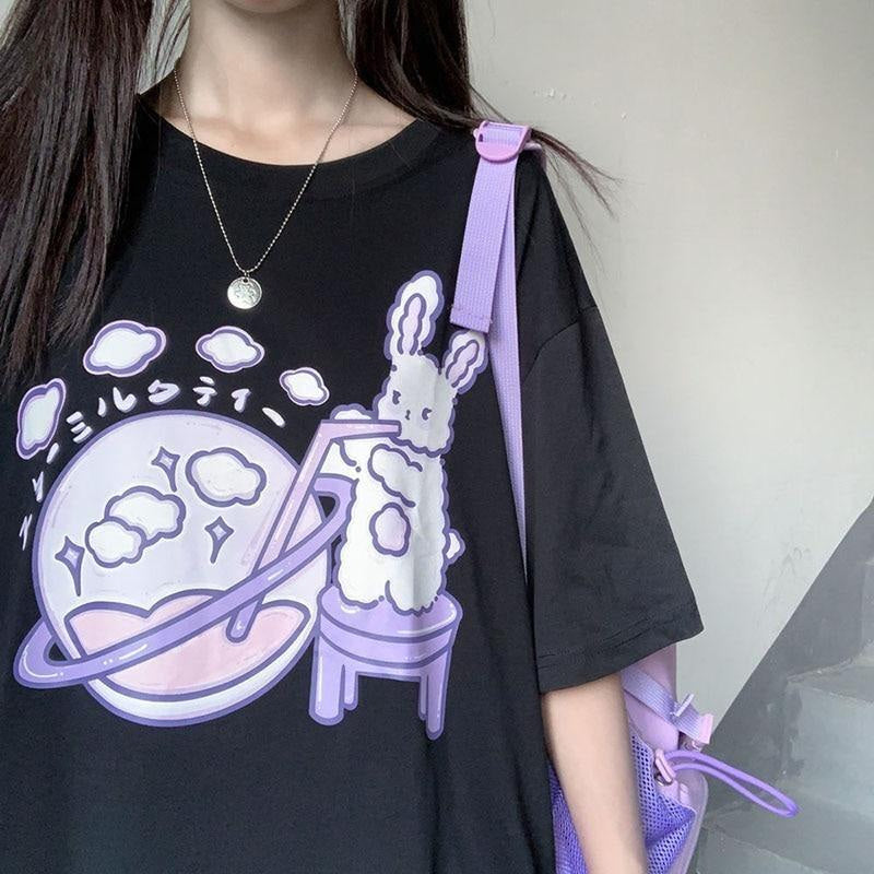 Galaxy bun tee - galaxy - milky - outer space - outerspace - pastel goth