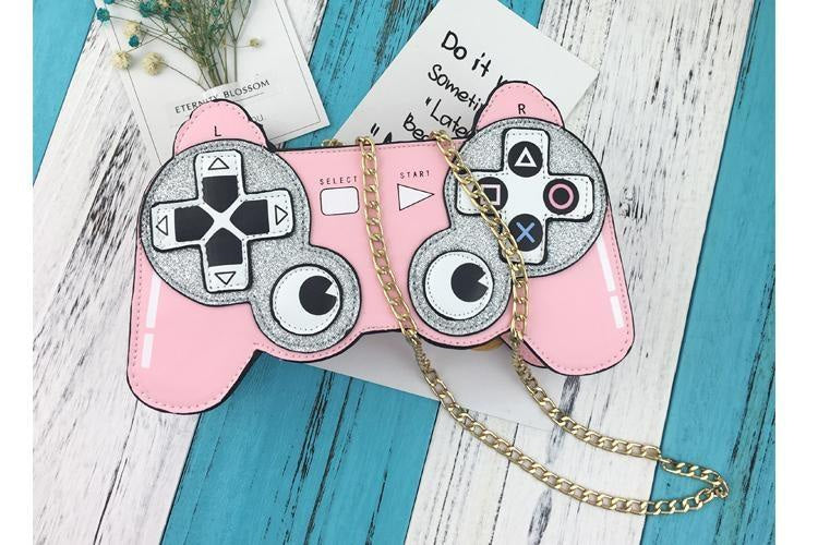 Kawaii gamer girl handbag purse playstation controller bag