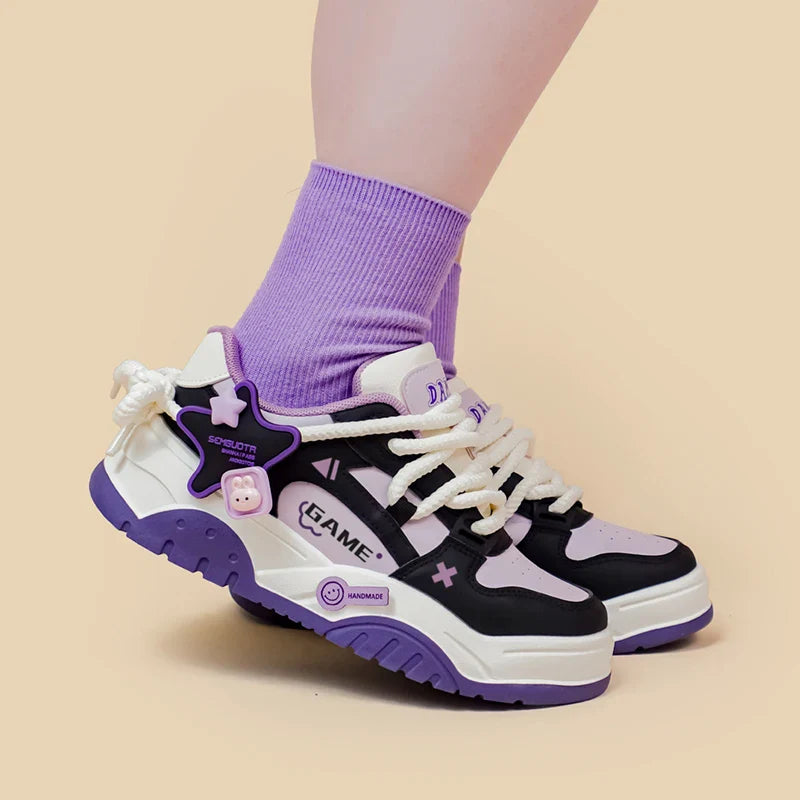 Gamer girl trainers - bunny shoes - footwear - gaming - pastel goth - running