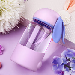 Kawaii glass bunny water bottle bpa free safe eco friendly pastel babe