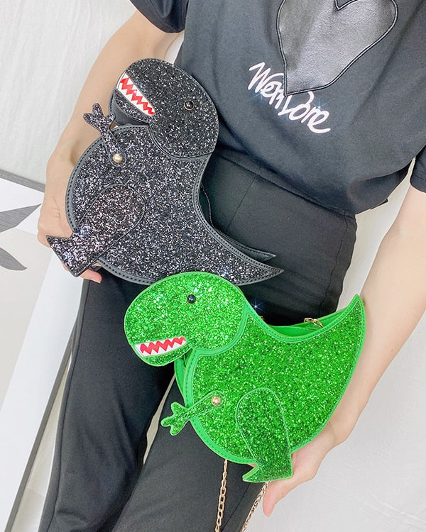 Glitter t-rex handbag - bags - dinosaur bag - dress - dinosaurs - glitter