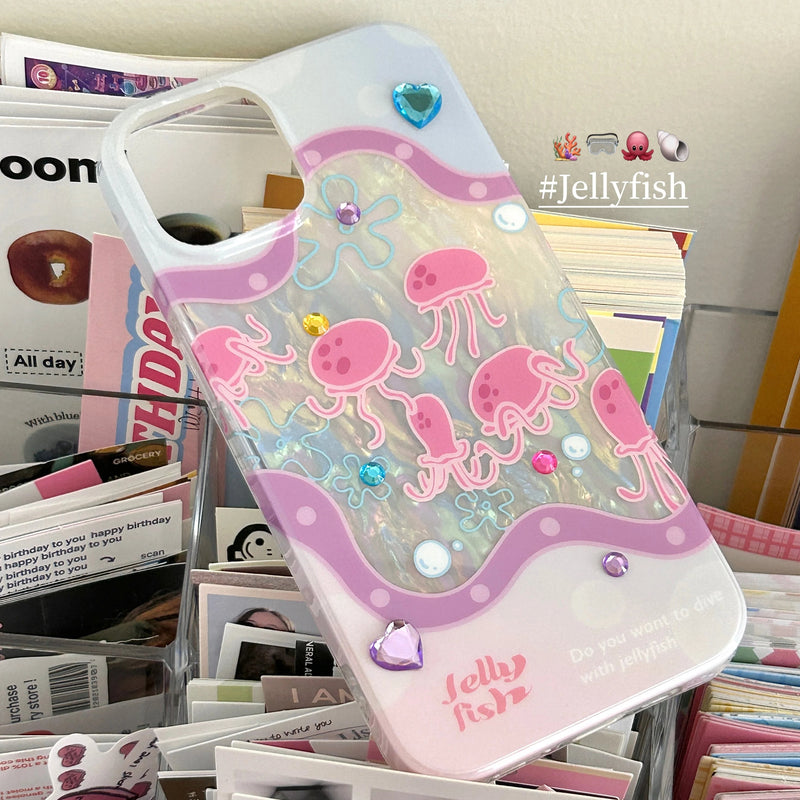 Iridescent Glittering Pink Jellyfish iPhone Case Iridescent Glittering Pink Jellyfish iPhone Case