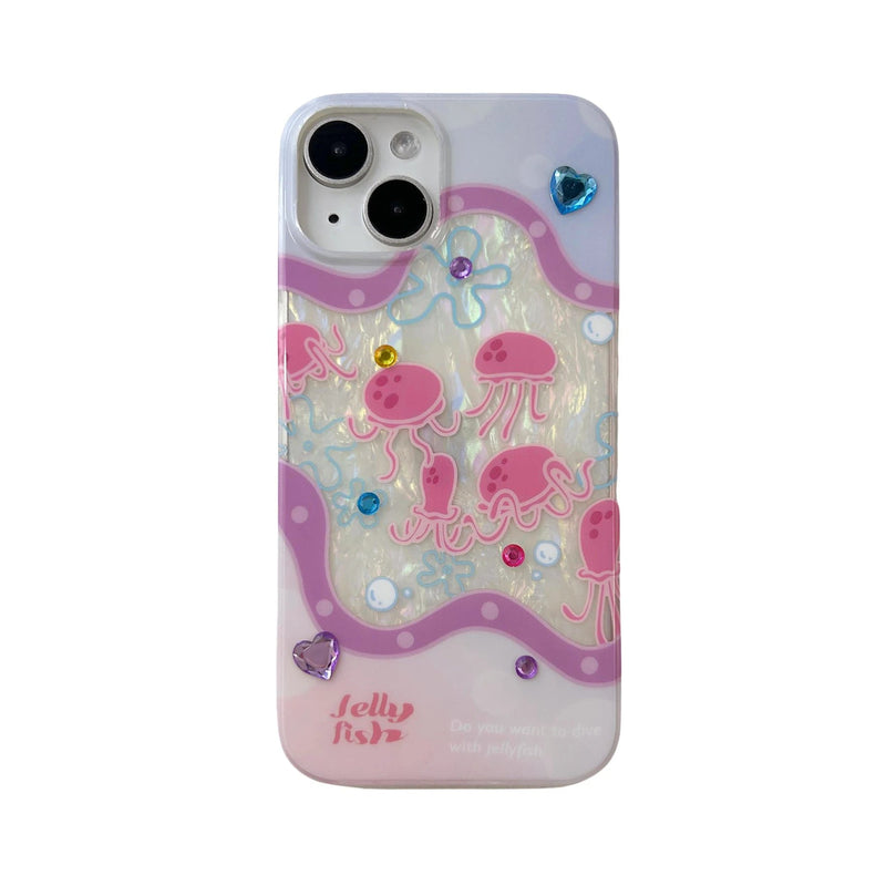 Glittering jellyfish iphone case - glitter - jelly fish - kawaii - babe - phone case