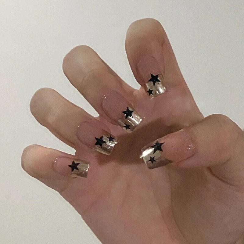 Goth girl press on nails - glitter - goth - gothic - kawaii - nails