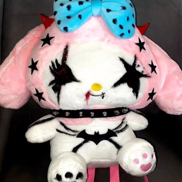 Kawaii gothic bunny macabre punk alt plush fuzzy backpack