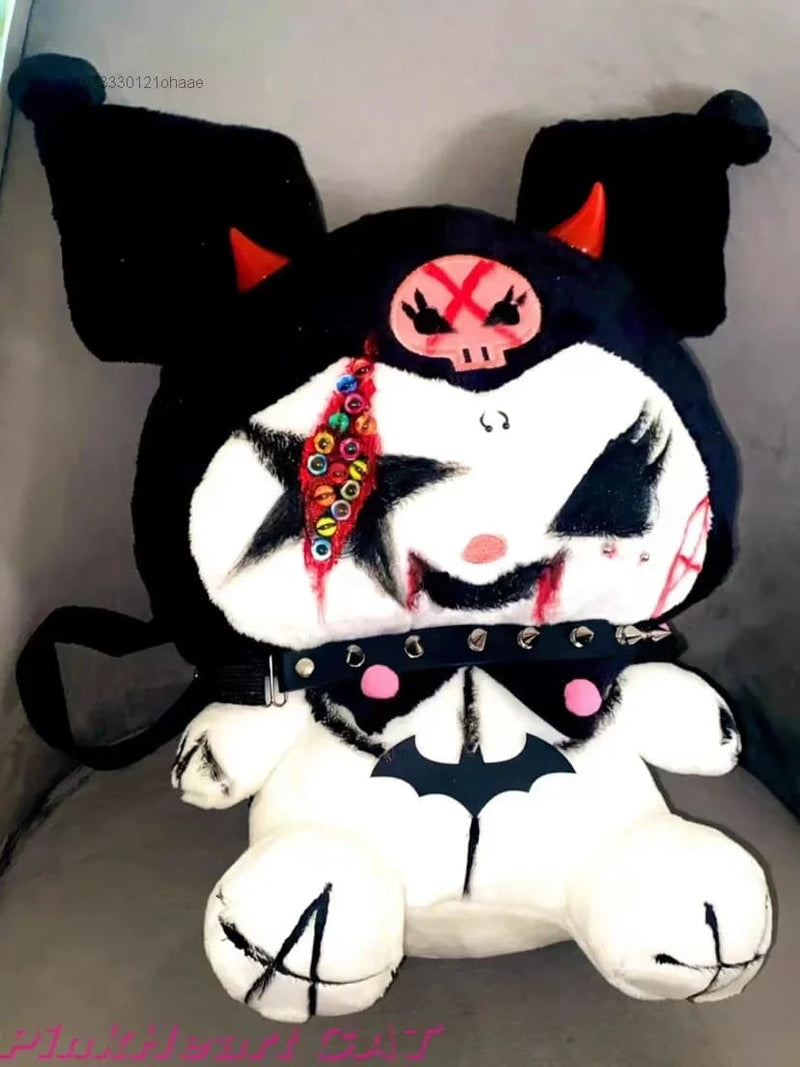 Kawaii gothic bunny macabre punk alt plush fuzzy backpack