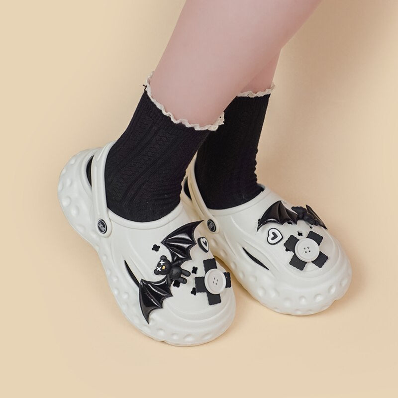 Gothic demon bear clogs - bat - bear - bobby - crocs - footwear