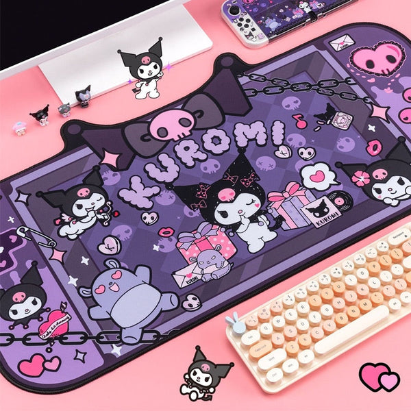 Gothic kuromi mousepad - desk - mat - gaming - gothic - kawaii