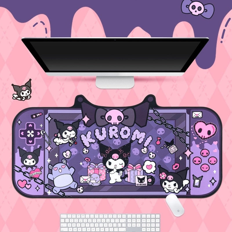 Gothic kuromi mousepad - desk - mat - gaming - gothic - kawaii