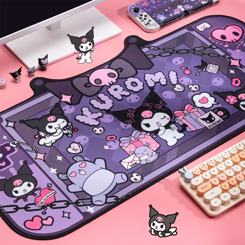 Gothic kuromi mousepad - desk - mat - gaming - gothic - kawaii