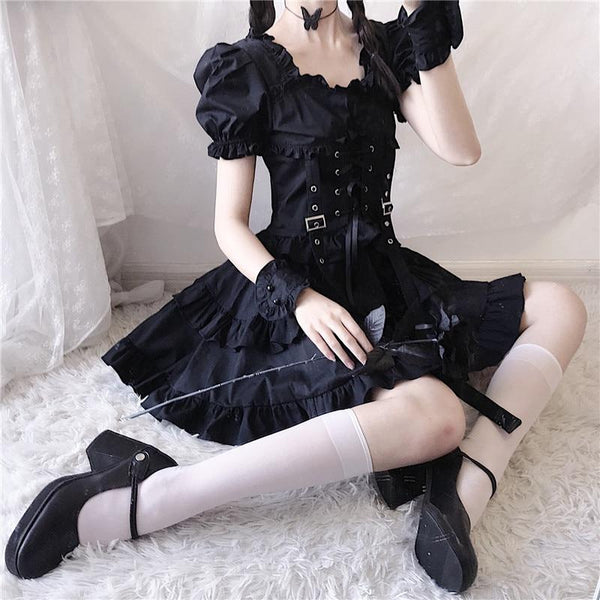 Gothic renaissance lolita dress - black - dress - dresses - goth - girl