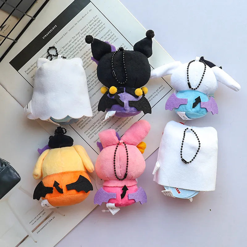 Halloween costumed cuties - cinnamoroll - halloween - hangyodon - hello kitty - key chain