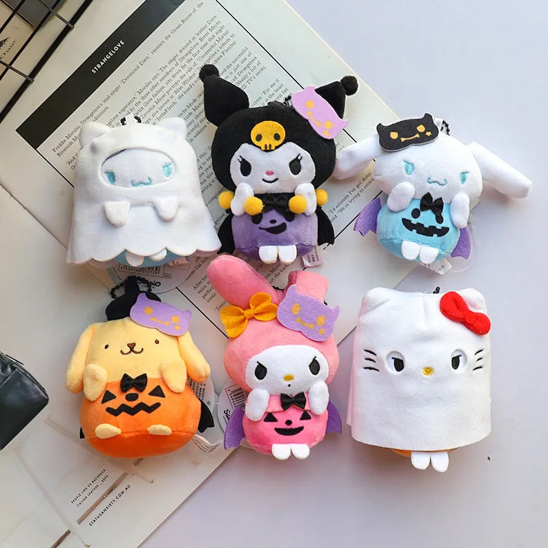 Halloween costumed cuties - cinnamoroll - halloween - hangyodon - hello kitty - key chain