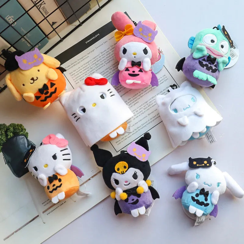 Halloween costumed cuties - cinnamoroll - halloween - hangyodon - hello kitty - key chain