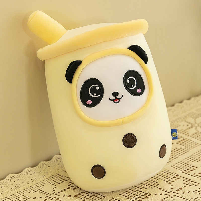 Happy boba tea cup plush - boba - bubble tea - home decor - kawaii - plush