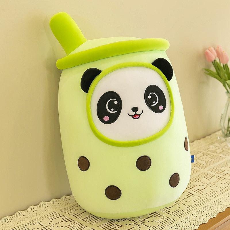 Happy boba tea cup plush - boba - bubble tea - home decor - kawaii - plush