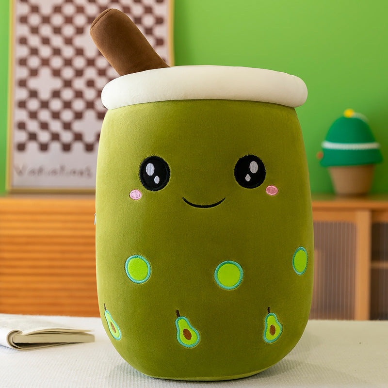 Happy boba tea cup plush - boba - bubble tea - home decor - kawaii - plush