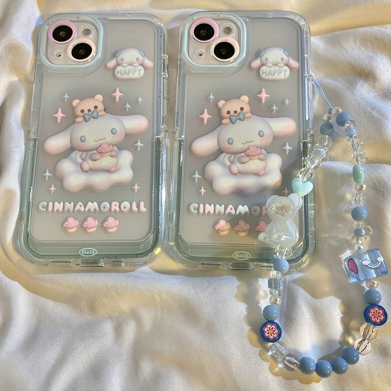 Happy cinna iphone case with chain - cinnamoroll - iphone - kawaii - phone case - cover