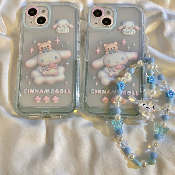 Happy cinna iphone case with chain - cinnamoroll - iphone - kawaii - phone case - cover