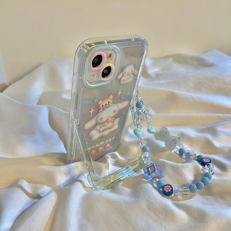 Happy cinna iphone case with chain - cinnamoroll - iphone - kawaii - phone case - cover