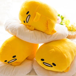 Kawaii happy egg throw pillow plush yolk cute stuffed animal toy