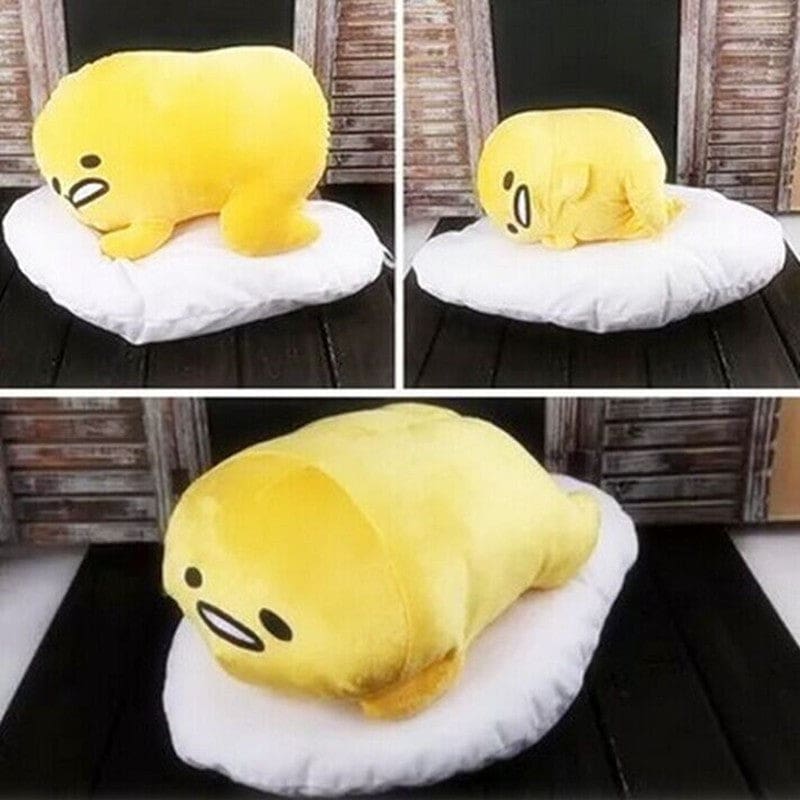 Kawaii happy egg throw pillow plush yolk cute stuffed animal toy