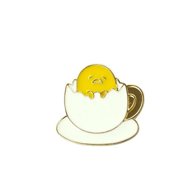 Kawaii happy egg yolk enamel pins brooch lapel